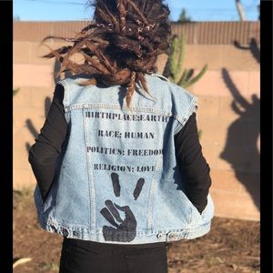 Upcycled Grunge Hippie Denim Jacket Vest